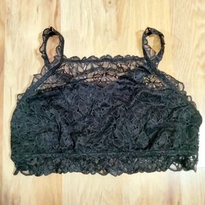 Aerie Black Lace Criss Cross Bralette